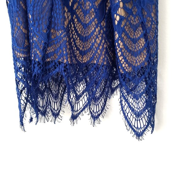 Cobalt Blue Lace Top Size Medium - Picture 3 of 7